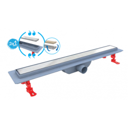 Κανάλι Ντουζιέρας Σιφών Duscheline Optimal Vision Inox 30cm Με Πλαστικό Πλαισίο